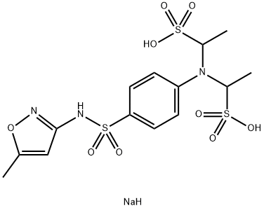 1,1'-[[4-[[(5-methylisoxazol-3-yl)amino]sulphonyl]phenyl]imino]bis(ethanesulphonic) acid, trisodium salt  Struktur