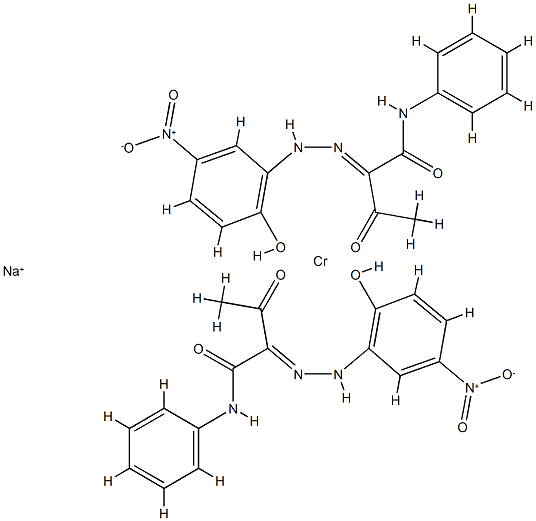 sodium bis[2-[(2-hydroxy-5-nitrophenyl)azo]-3-oxo-N-phenylbutyramidate(2-)]chromate(1-) 结构式