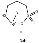 sodium hydrogen [2-hydroxy-3-mercaptopropane-1-sulphonato(3-)-O1,O2,S3]argentate(2-) 结构式