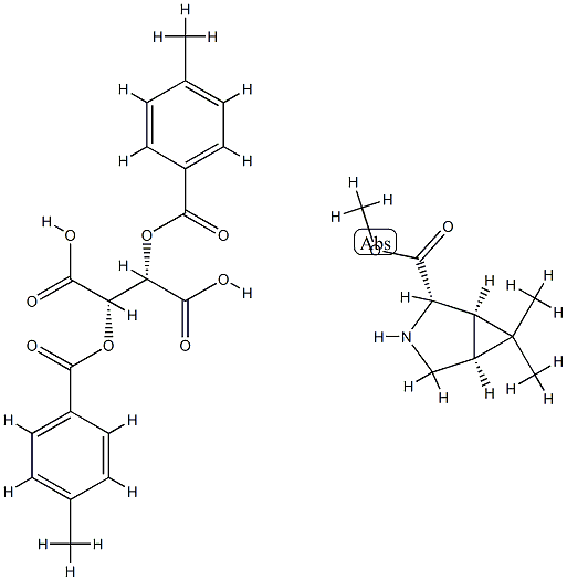(1R,2S,5S)-Methyl 6,6-diMethyl-3-azabicyclo[3.1.0]hexane-2-carboxylate (2S,3S)-2,3-bis(4-Methylbenzoyloxy)succinate 化学構造式