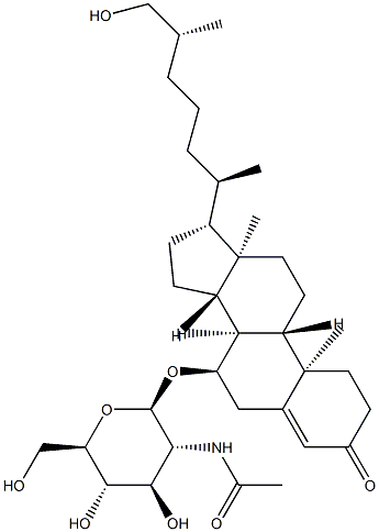 (25R)-7α-[[2-(Acetylamino)-2-deoxy-β-D-glucopyranosyl]oxy]-26-hydroxycholest-4-en-3-one Struktur