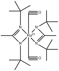 Bis(N,N-di-t-butylacetamidinato)ruthenium(II) dicarbonyl Struktur