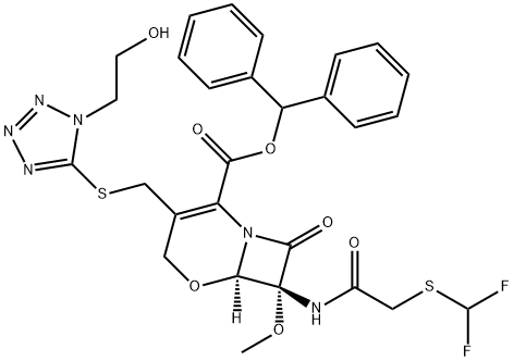 氟氧头孢酸二苯甲酯 结构式