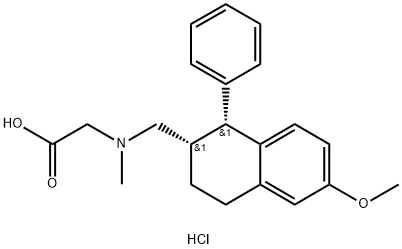rel-N-Methyl-N-[[(1R,2S)-1,2,3,4-tetrahydro-6-methoxy-1-phenyl-2-naphthalenyl]methyl]glycine hydrochloride Structure