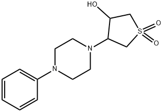 3-hydroxy-4-(4-phenylpiperazin-1-yl)-1$l^{6}-thiolane-1,1-dione Structure
