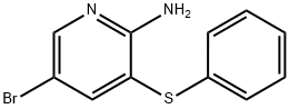 5-ブロモ-3-(フェニルチオ)ピリジン-2-アミン 化学構造式
