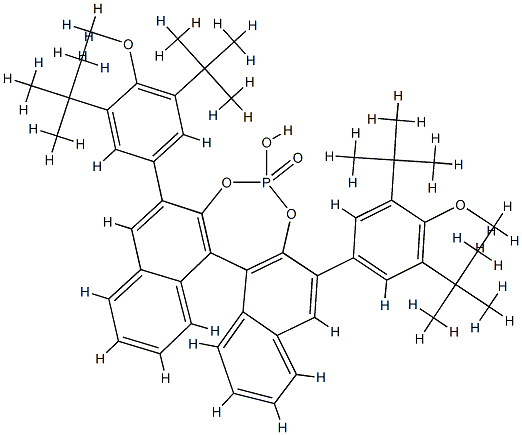 (R)-3,3'-双[(3,5-二叔丁基-4-甲氧基)苯基]-1,1'-联萘酚磷酸酯,957790-93-1,结构式