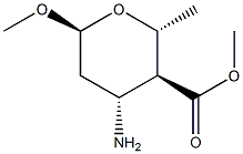 2H-Pyran-3-carboxylicacid,4-aminotetrahydro-6-methoxy-2-methyl-,methylester,[2R- Struktur