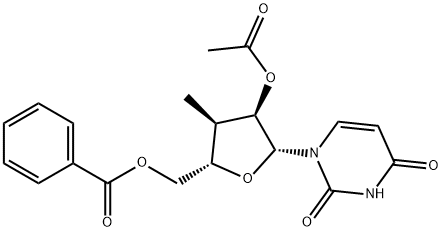 2'-O-Acetyl-5'-O-benzoyl-3'-deoxy-3'-C-alpha-Methyluridine Struktur