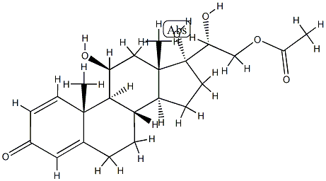 11β,17,20β,21-Tetrahydroxypregna-1,4-dien-3-one 21-Acetate Structure
