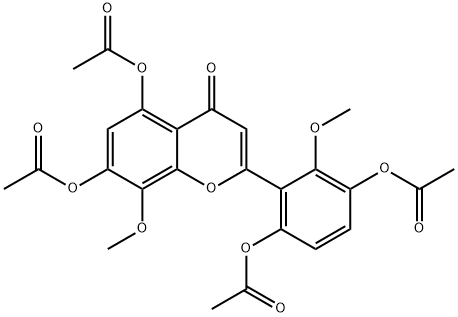 粘毛黄芩素 III 四乙酸酯, 96684-81-0, 结构式