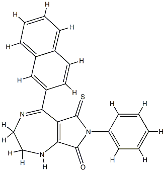 5-(2'-naphthyl)-7-phenyl-(2,3,6,8-tetrahydro)pyrrolo-(3,4-e)(1,4)-diazepine-6-thioxo-8-(1H,7H)one 结构式