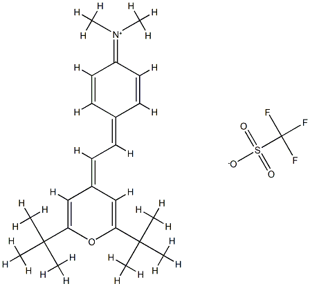 (E)-4-(2-(4-(Dimethylamino)phenyl)ethenyl)-2,6-bis(1,1-dimethylethyl)pyryliumsalt Structure