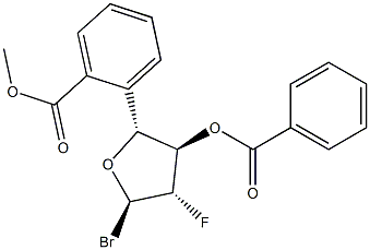 3,5-二安息香酸2-デオキシ-2-フルオロ-Α-D-アラビノフラノシルブロミド 化学構造式