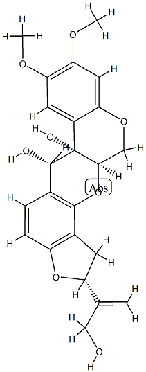 (2R,6α,6aα,12aα)-1,2,6,6a,12,12a-Hexahydro-2α-[1-(hydroxymethyl)ethenyl]-8,9-dimethoxy[1]benzopyrano[3,4-b]furo[2,3-h][1]benzopyran-6,6a-diol Structure