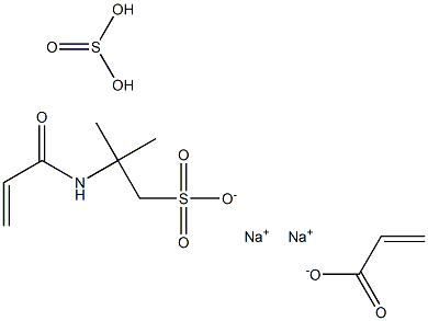 亚硫酸钠与 2-甲基-2-[(1-氧代-2-丙烯基)氨基]-1-丙磺酸和丙烯酸钠的聚合物 结构式