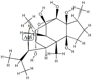 [2S,10S]-4,5,8,9-テトラヒドロ-2aα,6α,9β-トリメチル-4α-(1-メチルエチル)-2β,4β,6β-メテノ-2H-シクロペンタ[g]フロ[2,3,4-ij][2]ベンゾピラン-2α,5aα,6aα,9aα,9bα,9cα(2aH,6H,7H)-ヘキサオール 化学構造式