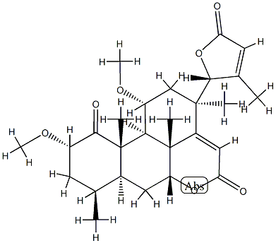 [17R,13α,(-)]-7α,17-Dihydroxy-2α,11α-dimethoxy-4β,8-dimethyl-1-oxo-24-nor-16,17-seco-5α-chola-14,20(22)-diene-16,23-dioic acid 16,7:23,17-dilactone,98874-67-0,结构式