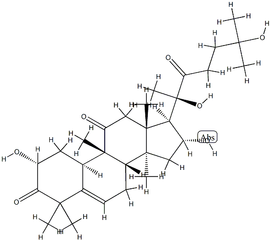 (10α)-2α,16α,20,25-Tetrahydroxy-9β-methyl-19-norlanost-5-ene-3,11,22-trione 结构式