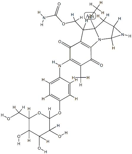 7-N-(4-O-glucopyranosyl)phenyl-9-methoxymitosane 结构式