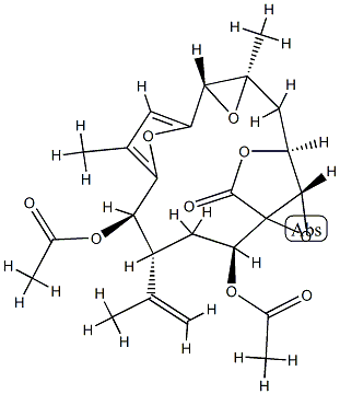 (1S,2S,4R,5R,10S,12R,14S,15S)-2,5-Bis(acetyloxy)-7,12-dimethyl-4-(1-methylethenyl)-11,16,18,19-tetraoxapentacyclo[12.2.2.16,9.01,15.010,12]nonadeca-6,8-diene-17-one Struktur