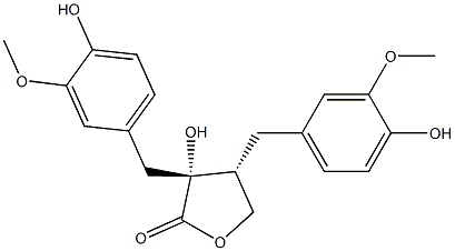 (3R,4R)-3-hydroxy-3,4-bis[(4-hydroxy-3-methoxy-phenyl)methyl]oxolan-2- one 化学構造式