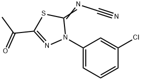 2-Acetyl-4-(3-chlorophenyl)-5-cyanimino-4,5-dihydro-1,3,4-thiadiazole Structure