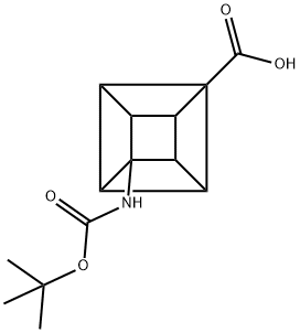 (1S,2R,3R,8S)-4-((TERT-ブチルトキシカルボニル)アミノ)キュバン-1-カルボン酸 化学構造式