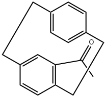 5-アセチルトリシクロ[8.2.2.24,7]ヘキサデカン-1(12),4,6,10,13,15-ヘキサエン 化学構造式