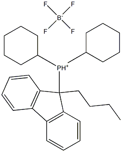 テトラフルオロほう酸(9‐ブチル‐9‐フルオレニル)ジシクロヘキシルホスホニウム 化学構造式