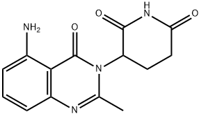 3-(5-氨基-2-甲基-4-氧代喹唑啉-3(4H)-基)哌啶-2,6-二酮, 1015474-32-4, 结构式