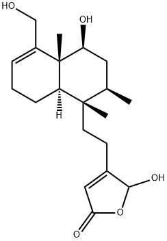 6α,16,18-Trihydroxycleroda
-3,13-dien-15,16-olide Struktur