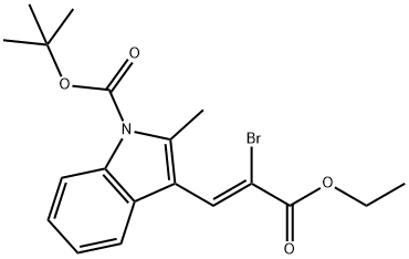 3-(2-BROMO-2-ETHOXYCARBONYL-VINYL)-2-METHYL-INDOLE-1-CARBOXYLIC ACID TERT-BUTYL ESTER 化学構造式