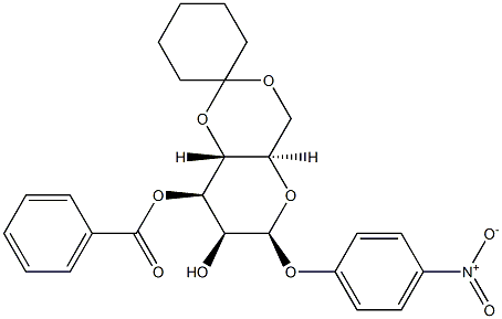 4-硝基苯基 4,6-O-环己基亚基-BETA-D-吡喃甘露糖苷 3-苯甲酸酯 结构式