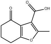 2-メチル-4-オキソ-4,5,6,7-テトラヒドロ-1-ベンゾフラン-3-カルボン酸 化学構造式