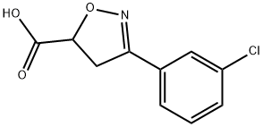 3-(3-chlorophenyl)-4,5-dihydro-1,2-oxazole-5-carboxylic acid Struktur