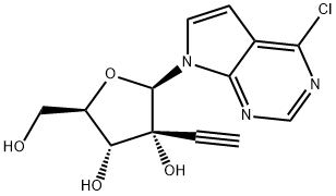 4-Chloro-7-(2-C-ethynyl-β-D-ribofuranosyl)-7H-pyrrolo[2,3-d]pyrimidine Structure