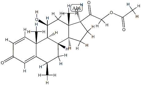 (6BETA,11BETA)-21-(乙酰氧基)-11,17-二羟基-6-甲基孕甾-1,4-二烯-3,20-二酮, 1048031-82-8, 结构式