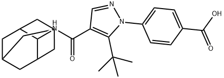 4-[4-[(2-アダマンチル)カルバモイル]-5-tert-ブチル-1H-ピラゾール-1-イル]安息香酸 化学構造式