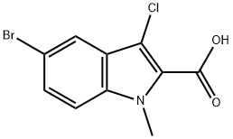 5-bromo-3-chloro-1-methyl-1H-indole-2-carboxylic acid Struktur