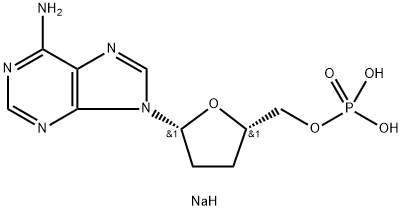 2',3'-ジデオキシアデノシン5'-りん酸 化学構造式