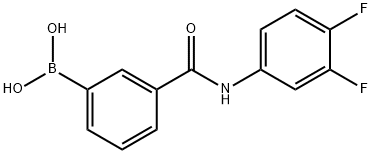 (3-((3,4-二氟苯基)氨基甲酰基)苯基)硼酸, 1072946-15-6, 结构式