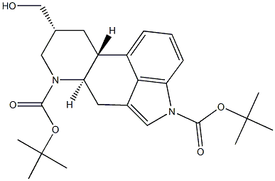(8β)-8-(HydroxyMethyl)ergoline-1,6-dicarboxylic Acid 1,6-Bis(1,1-diMethylethyl) Ester, 1075250-75-7, 结构式