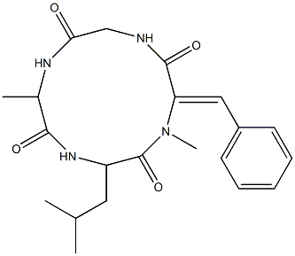 Cyclo[L-alanyl-L-leucyl-(aZ)-a,b-didehydro-Nmethylphenylalanylglycyl],108233-95-0,结构式