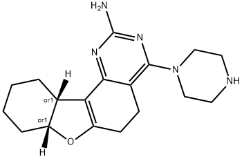 (±)-(7aR*,11aR*)-5,6,7a,8,9,10,11,11a-Octahydro-4-(1-piperazinyl)-benzofuran[2,3-h]quinazolin-2-amine Structure