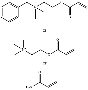 Benzenemethanaminium, N,N-dimethyl-N-2-(1-oxo-2-propenyl)oxyethyl-, chloride, polymer with 2-propenamide and N,N,N-trimethyl-2-(1-oxo-2-propenyl)oxyethanaminium chloride Structure