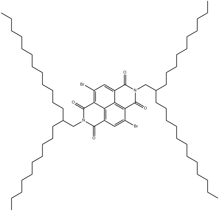 4,9-二溴-2,7-双(2-癸基十四烷基)苯并[LMN][3,8]菲咯啉1,3,6,8-(2H,7H)四酮, 1088205-04-2, 结构式