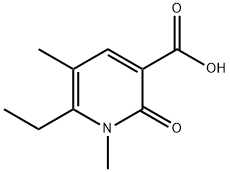 6-エチル-1,5-ジメチル-2-オキソ-1,2-ジヒドロ-3-ピリジンカルボン酸 化学構造式