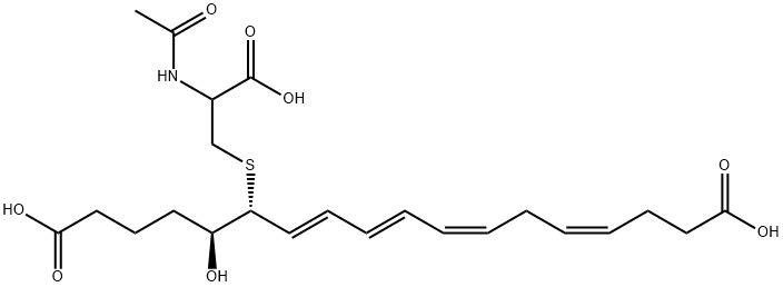 18-carboxy-19,20-dinor-N-acetylleukotriene E4 结构式