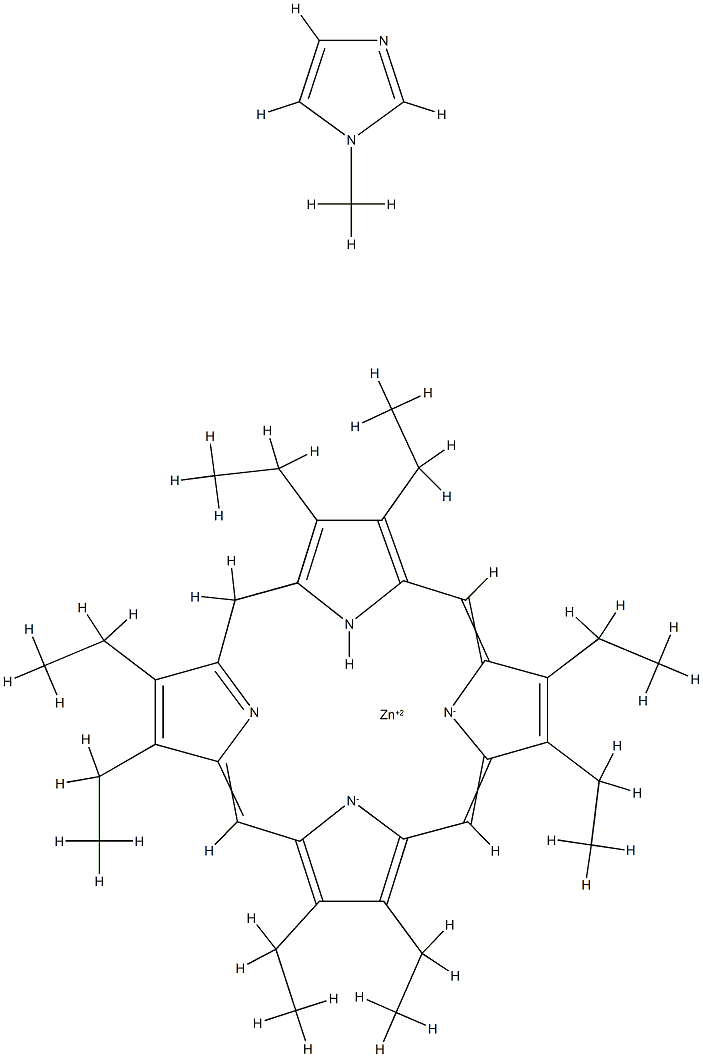 (1-methylimidazole)-2,3,7,8,12,13,17,18-octaethylporphinato zinc(II) Struktur
